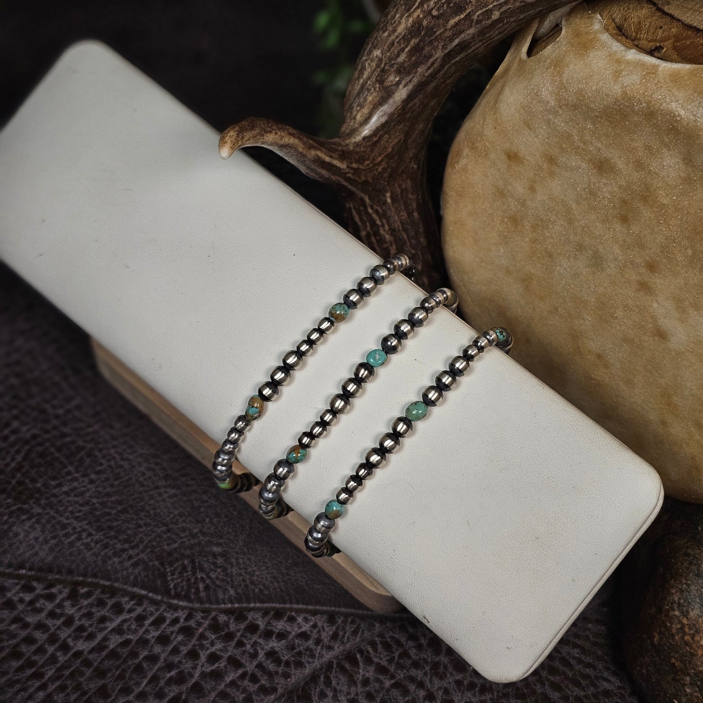 Navajo Pearl Bracelet w/ Royston Turquoise - Various Styles