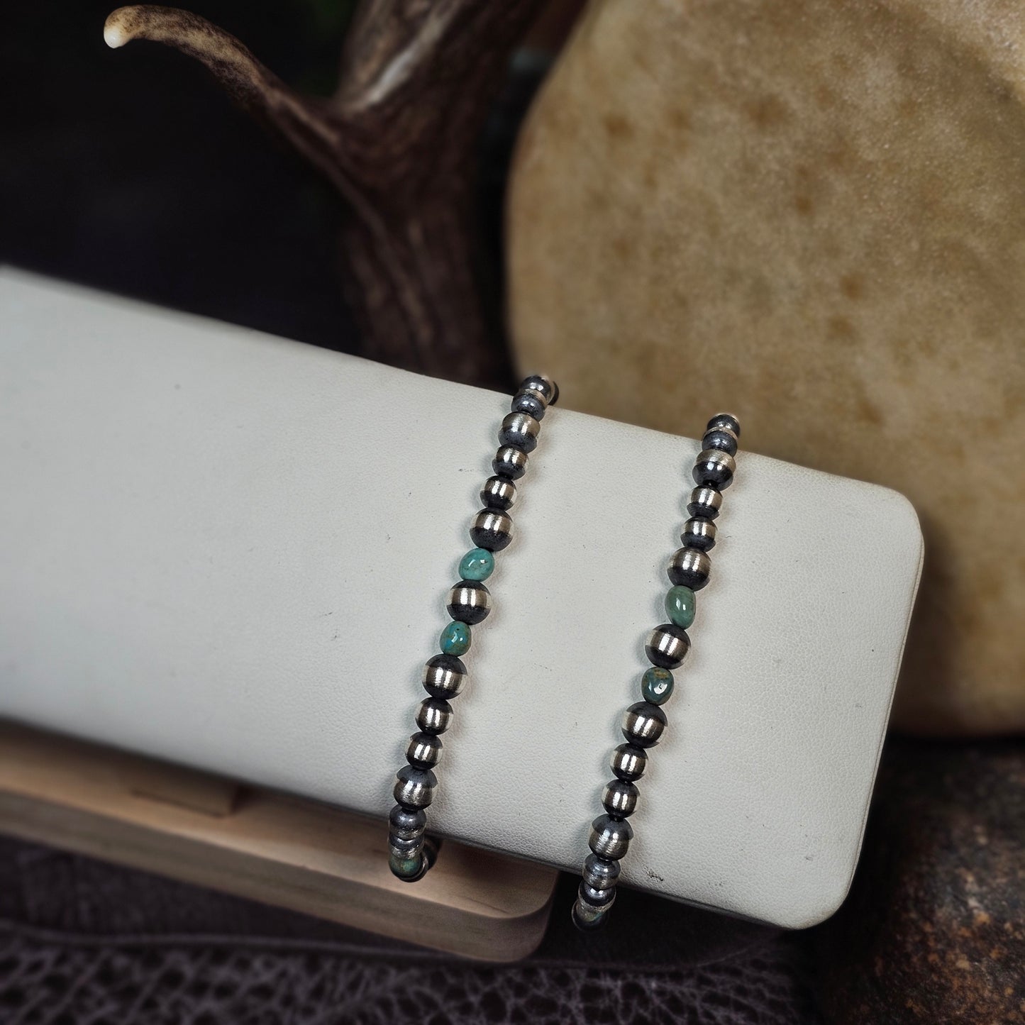 Navajo Pearl Bracelet w/ Royston Turquoise - Various Styles