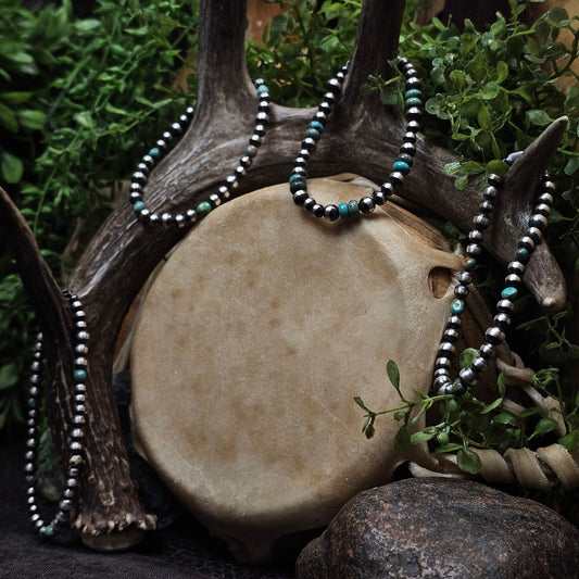 Navajo Pearl Bracelet w/ Royston Turquoise - Various Styles