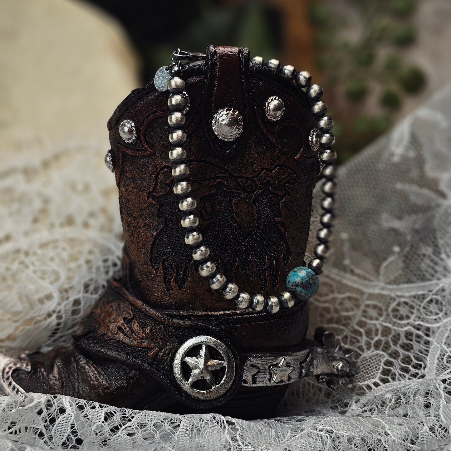 Navajo Pearl Bracelet w/ Kingman Turquoise