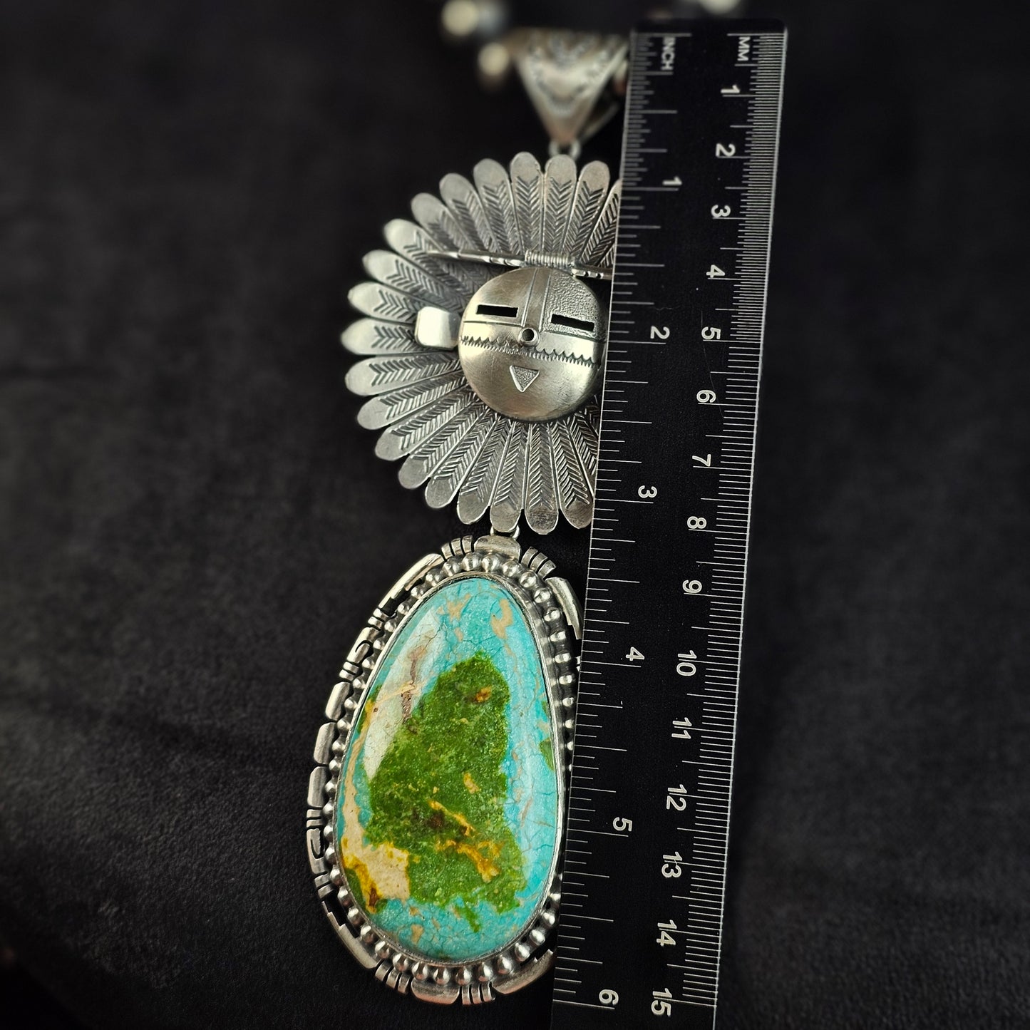 Sierra Nevada Turquoise Necklace w/ Sunface Kachina