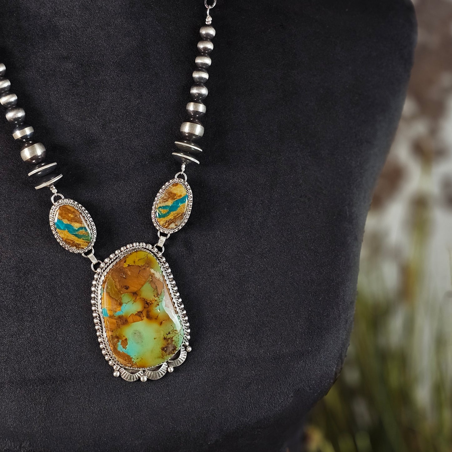Royston Turquoise Necklace w/ Boulder Turquoise