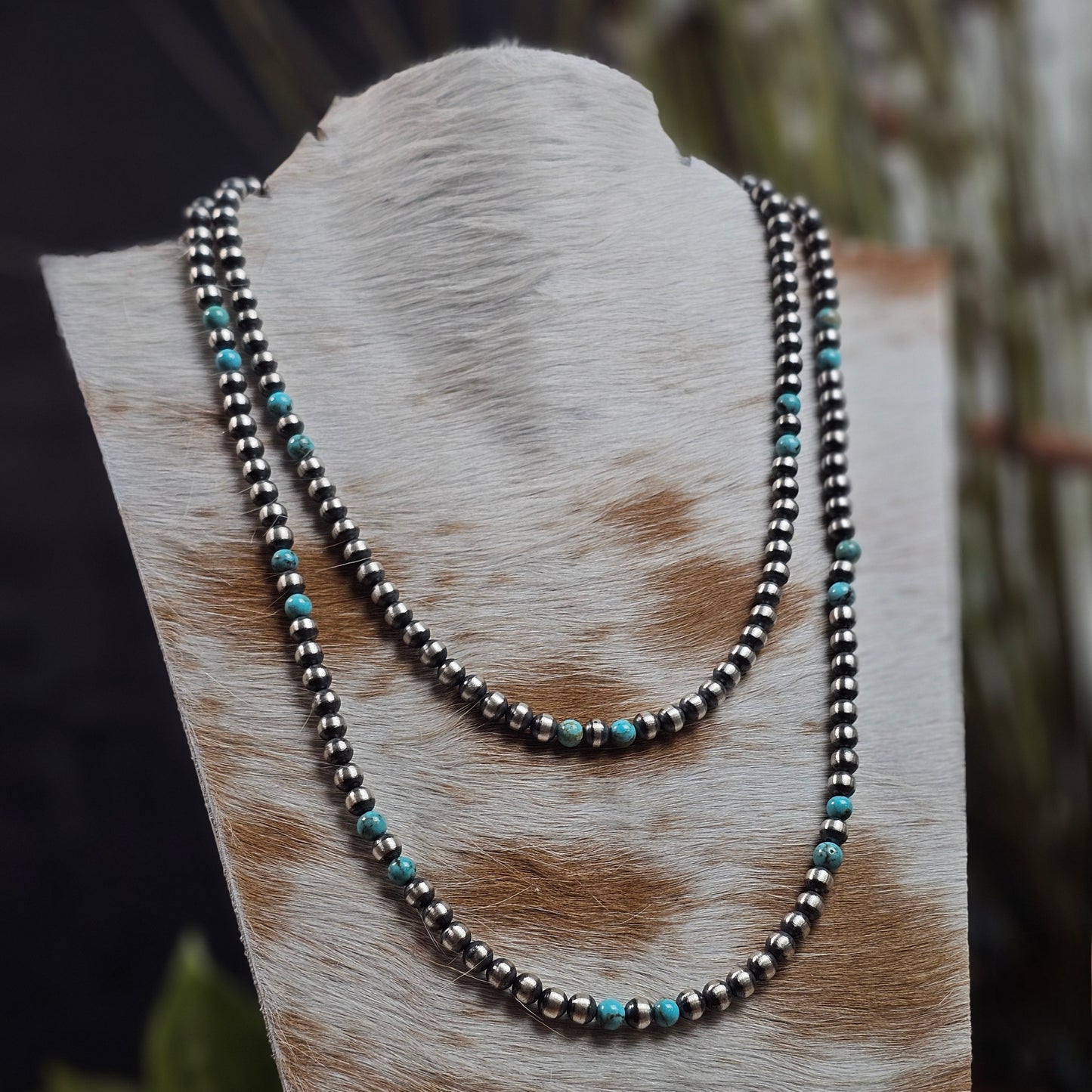Navajo Pearl Necklace w/ Kingman Turquoise - Various Styles