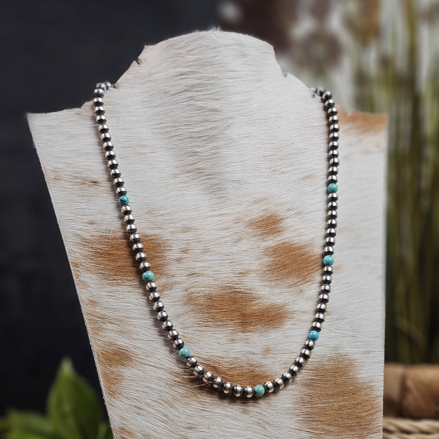 Navajo Pearl Necklace w/ Kingman Turquoise - Various Styles