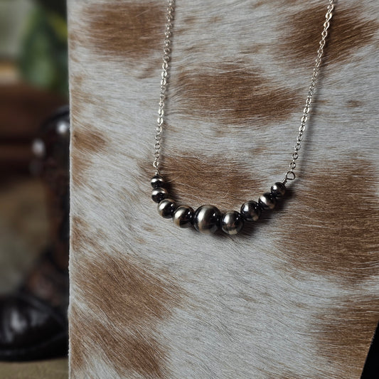 16in. Navajo Pearl Bar Necklace - Large Bead