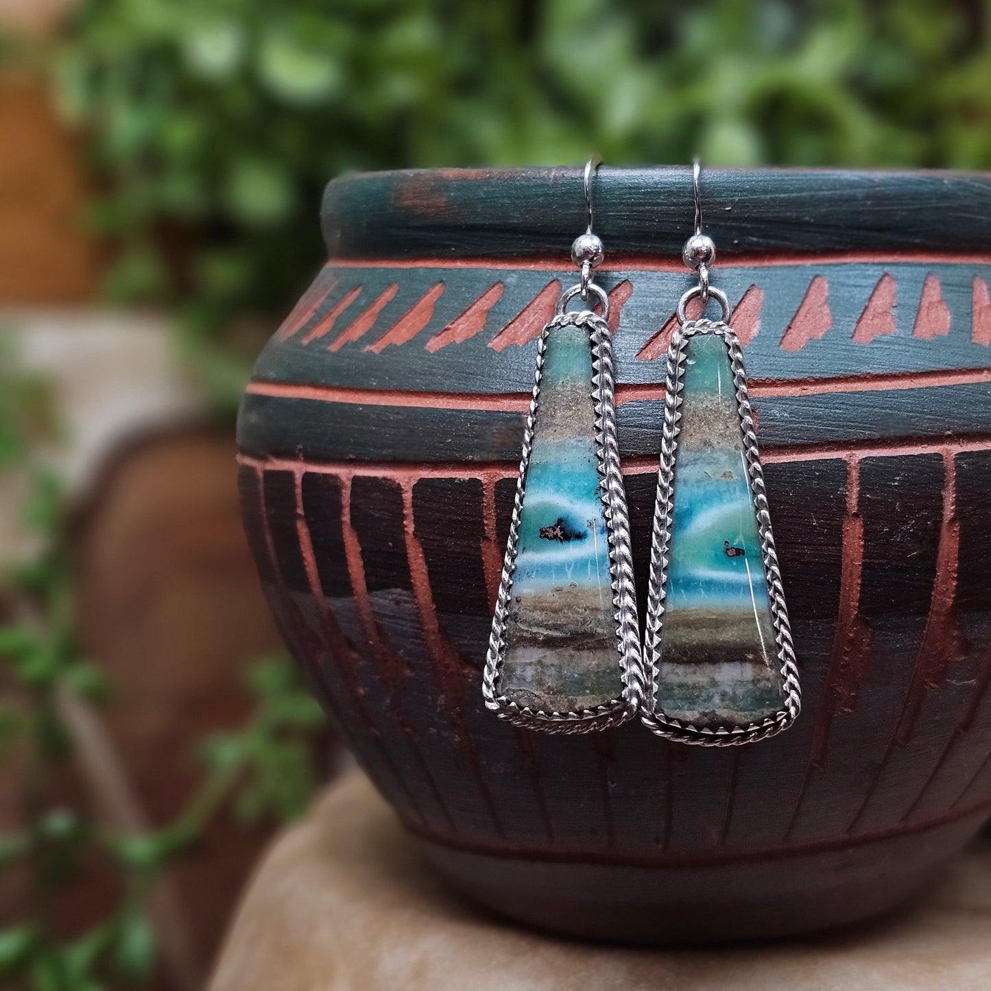 Opalized Wood Earrings