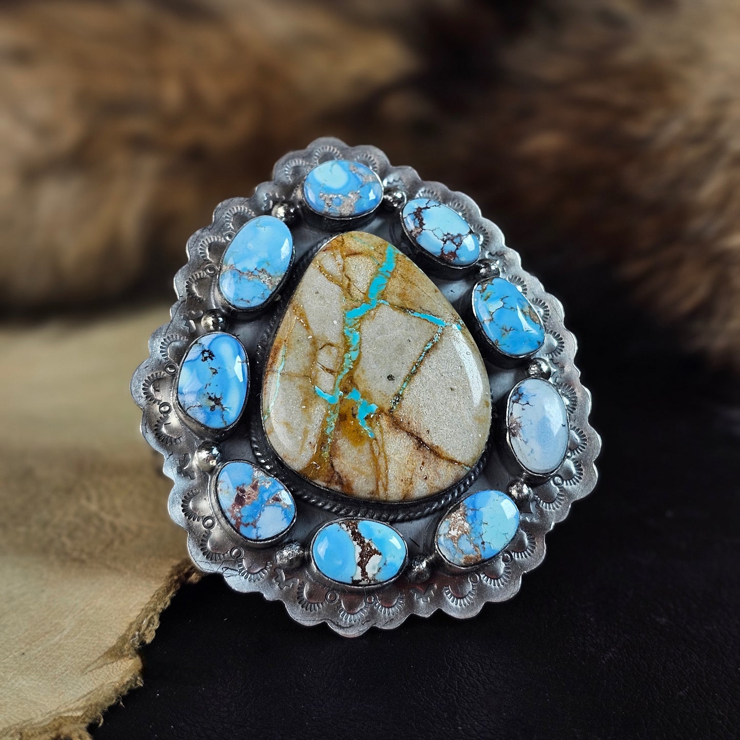 Boulder Turquoise Bracelet w/ Golden Hills Turquoise
