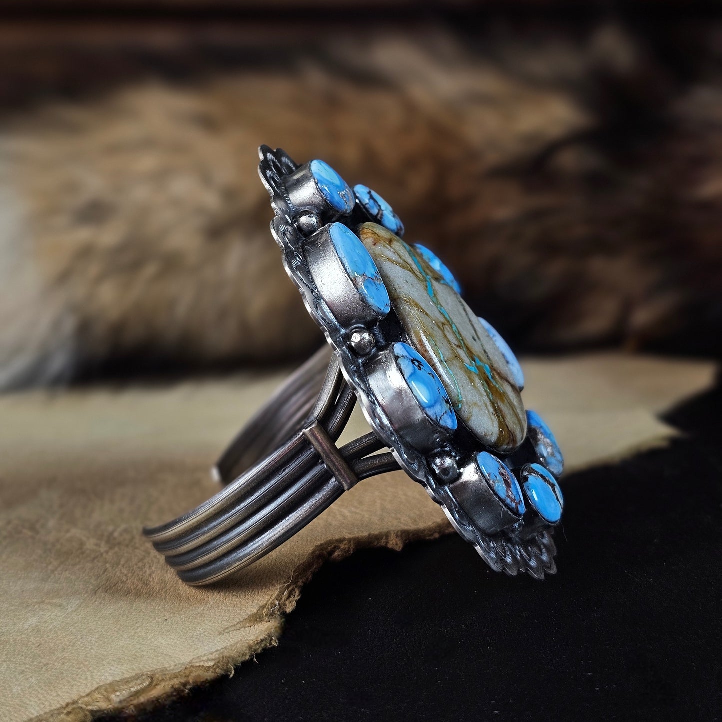 Boulder Turquoise Bracelet w/ Golden Hills Turquoise