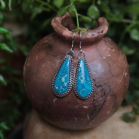 White Water Turquoise Earrings
