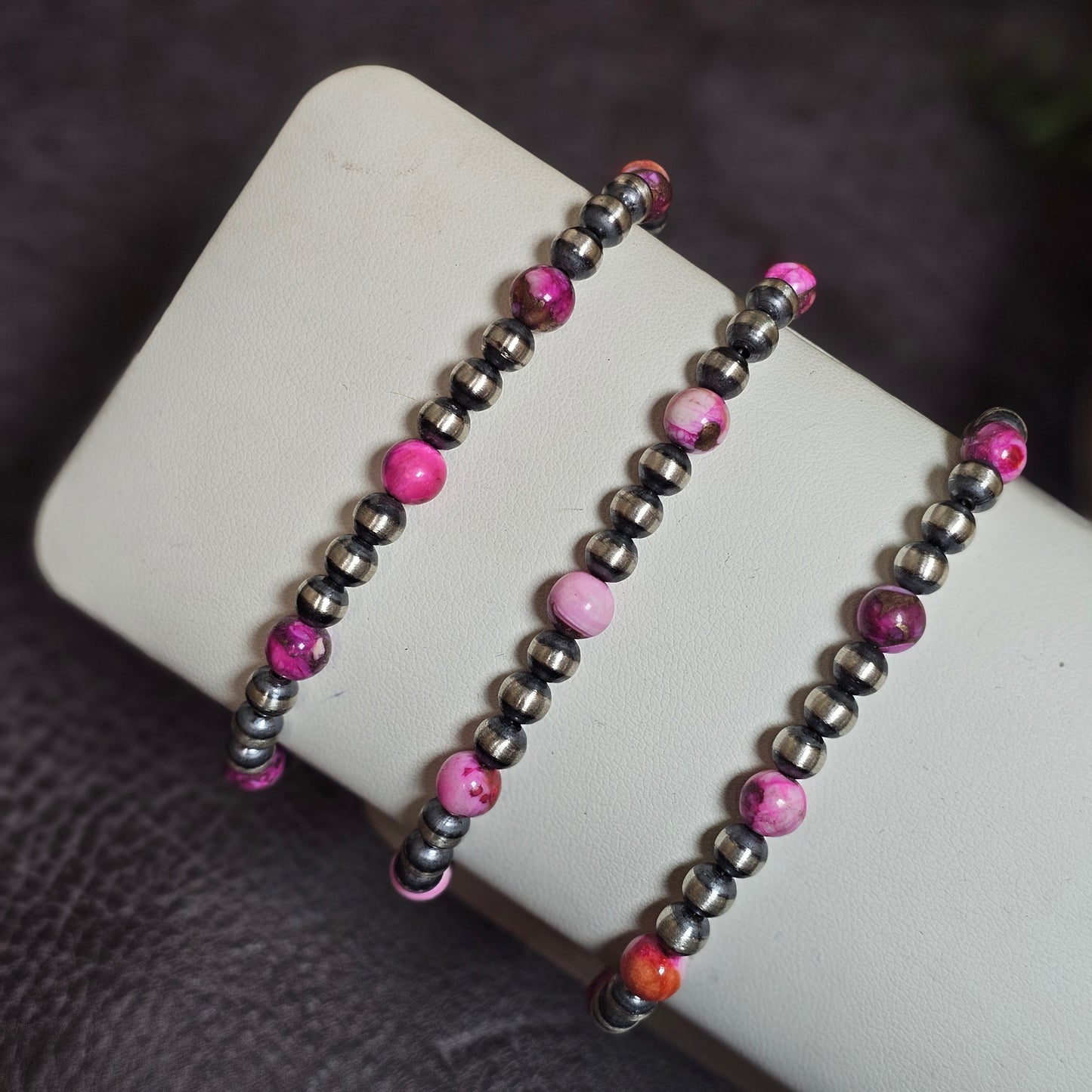 Navajo Pearl Bracelet w/ Dahlia
