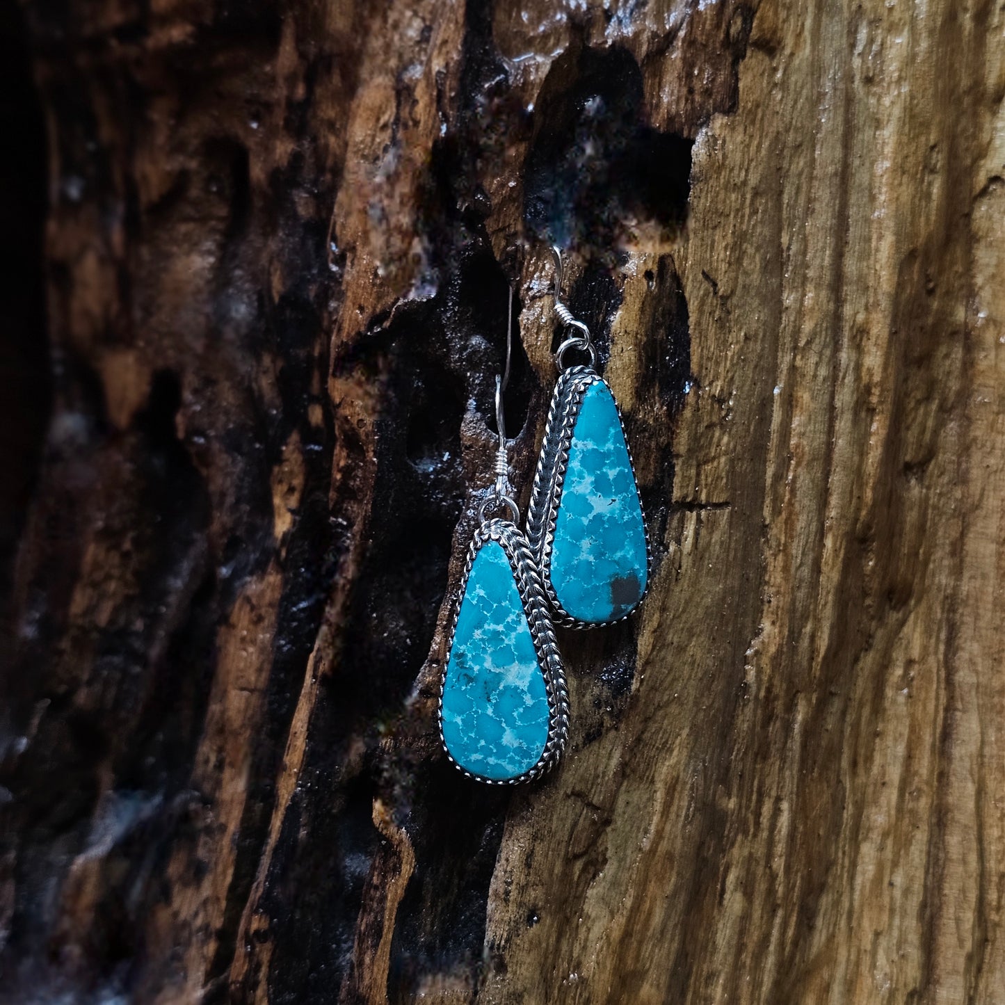 White Water Turquoise Earrings