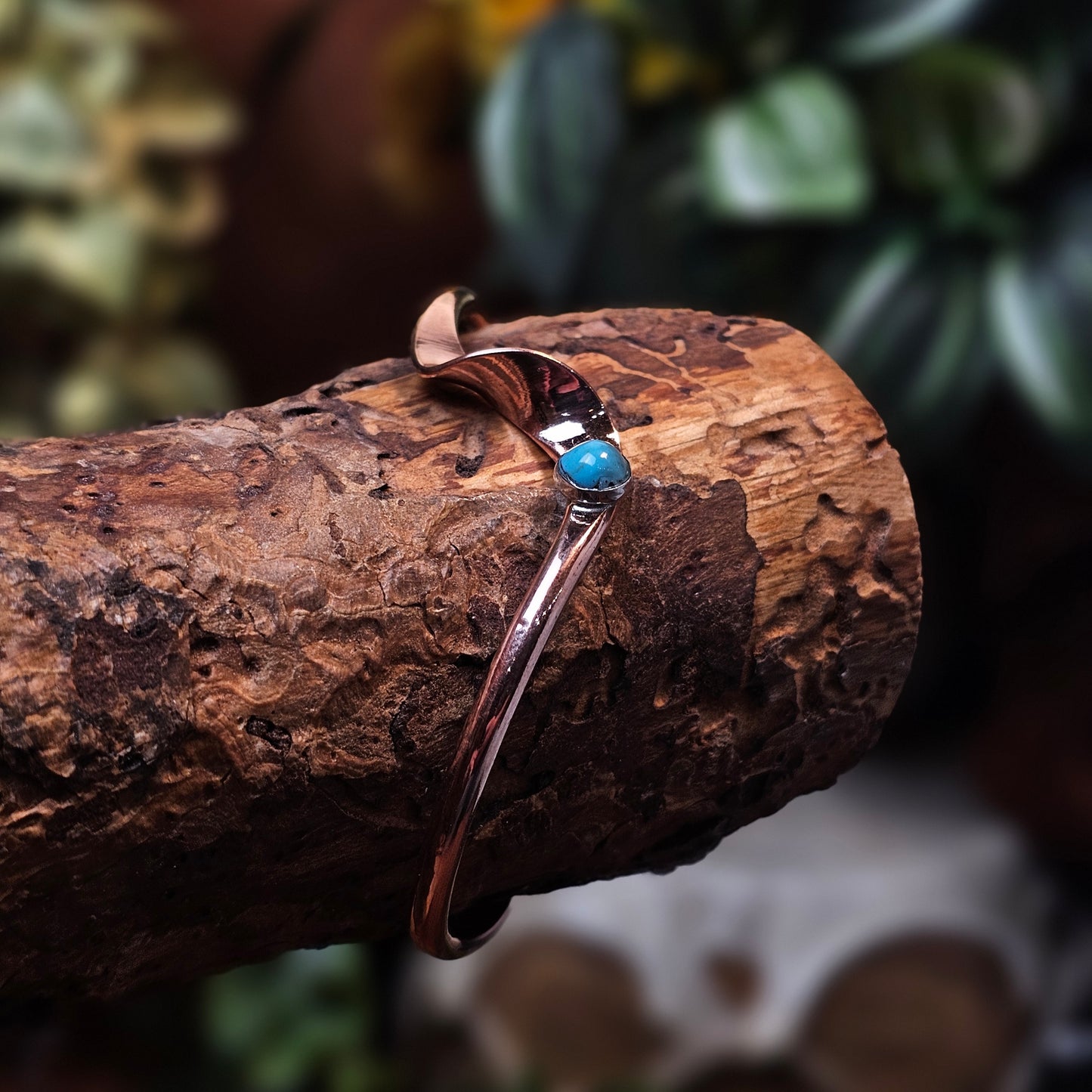 Copper Bracelet w/ Kingman Turquoise