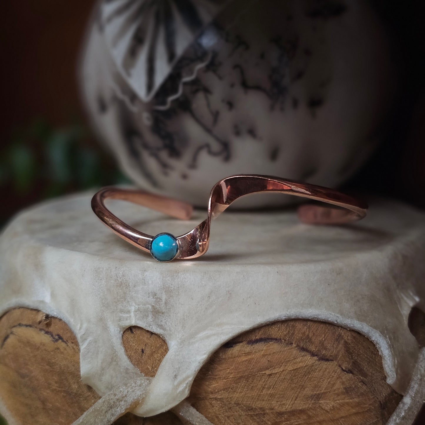 Copper Bracelet w/ Kingman Turquoise
