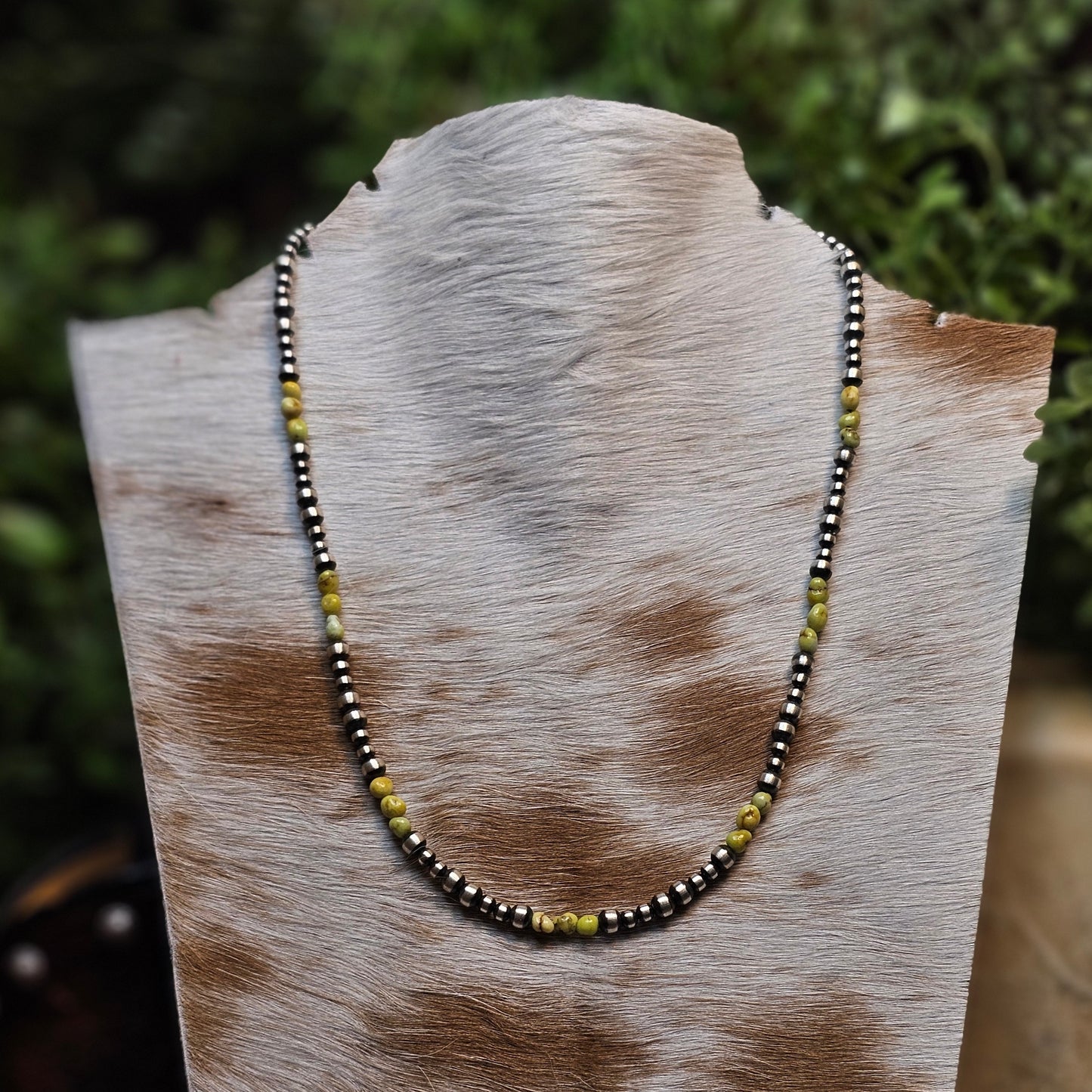 16in. Navajo Pearl Necklace w/ Palomino Turquoise