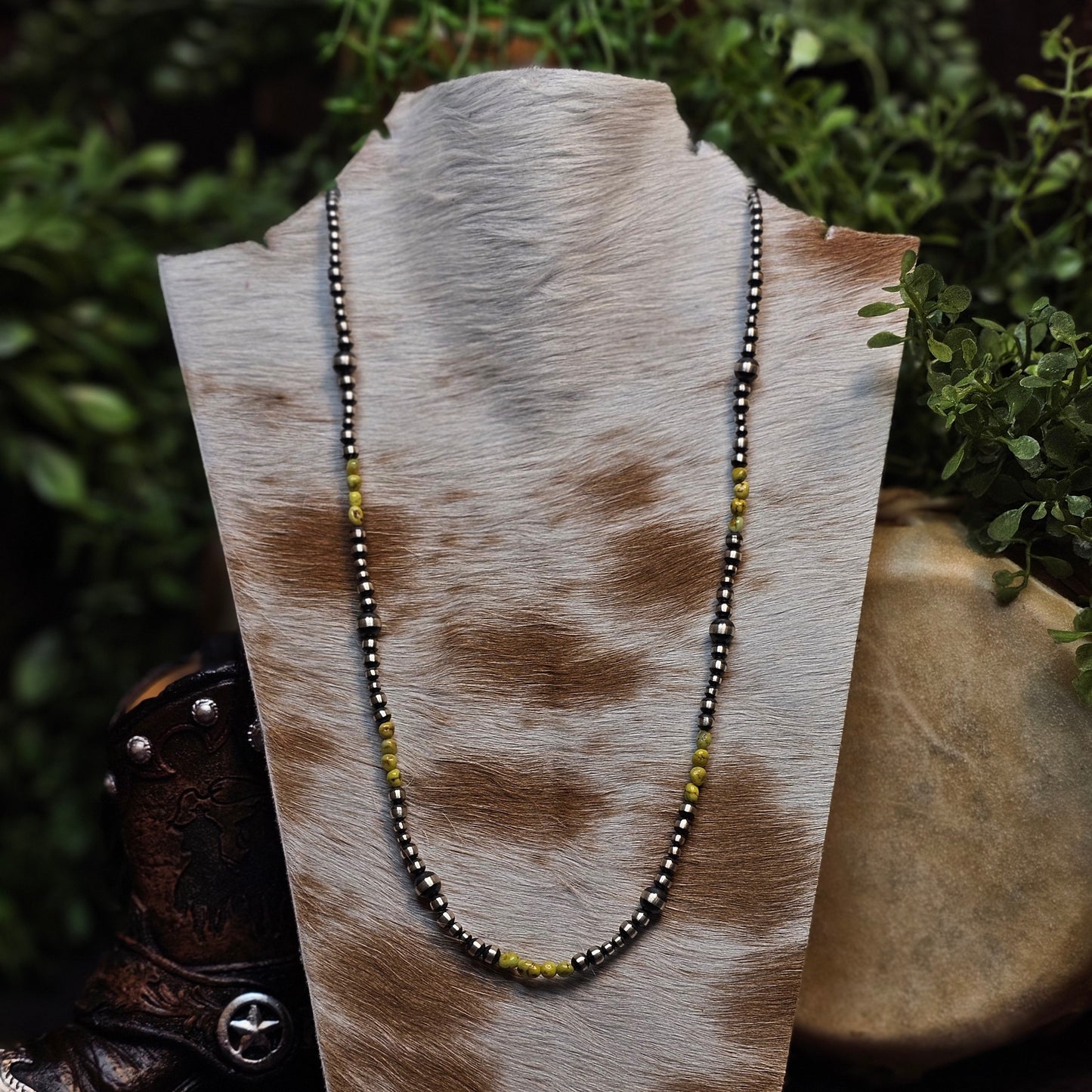 20in. Navajo Pearl Necklace w/ Palomino Turquoise