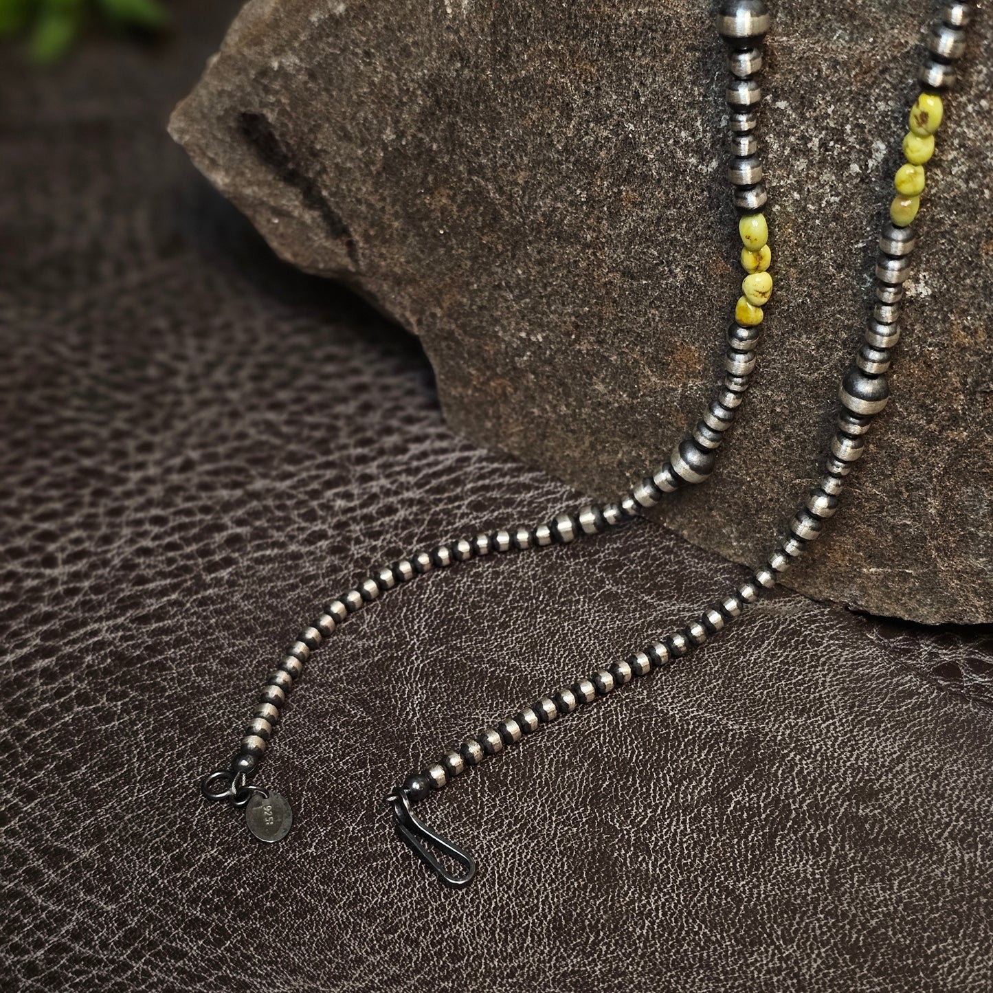 16in. Navajo Pearl Necklace w/ Palomino Turquoise