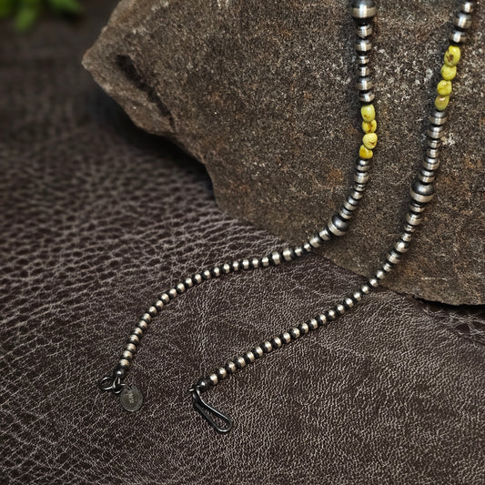 16in. Navajo Pearl Necklace w/ Palomino Turquoise
