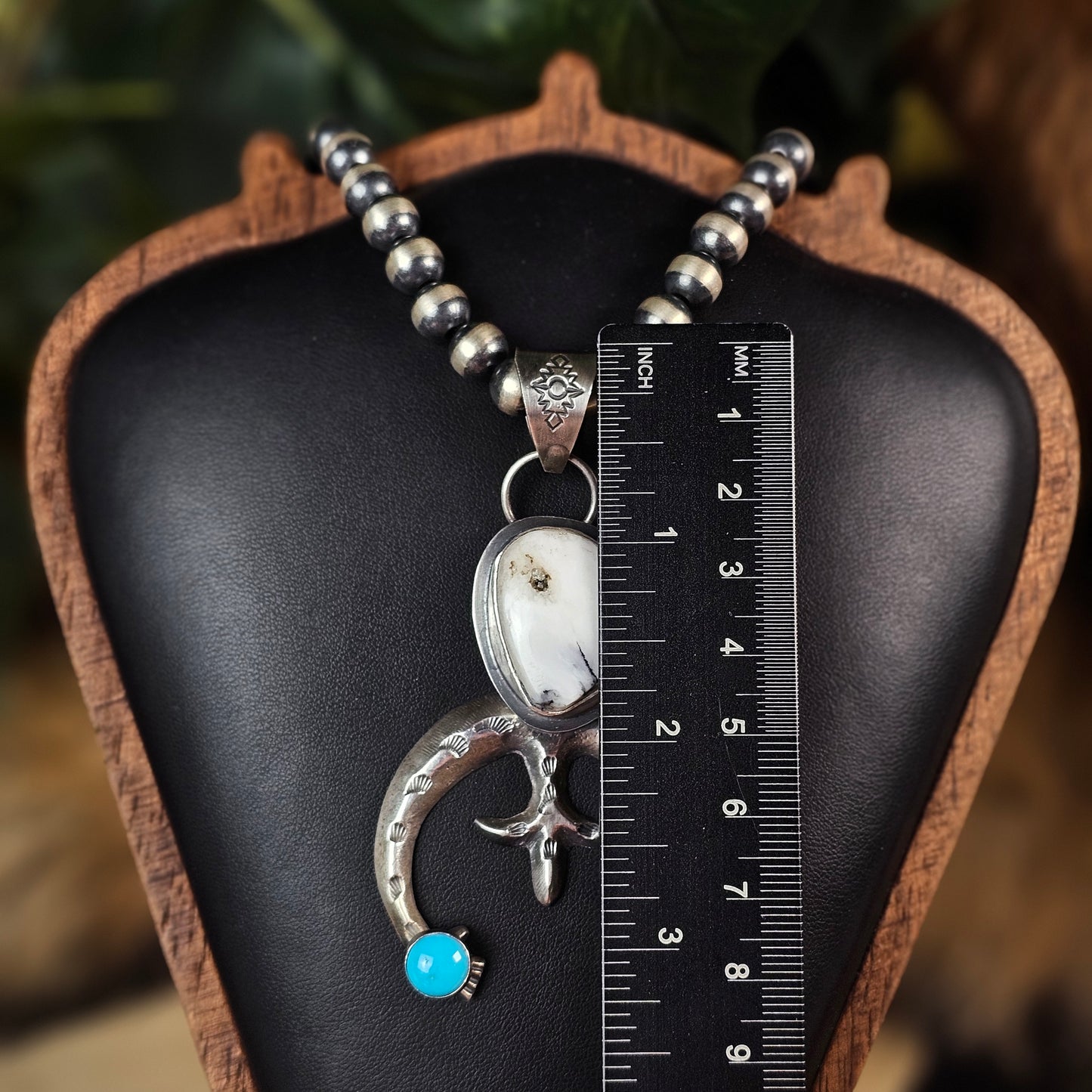 White Buffalo Necklace w/ Kingman Turquoise
