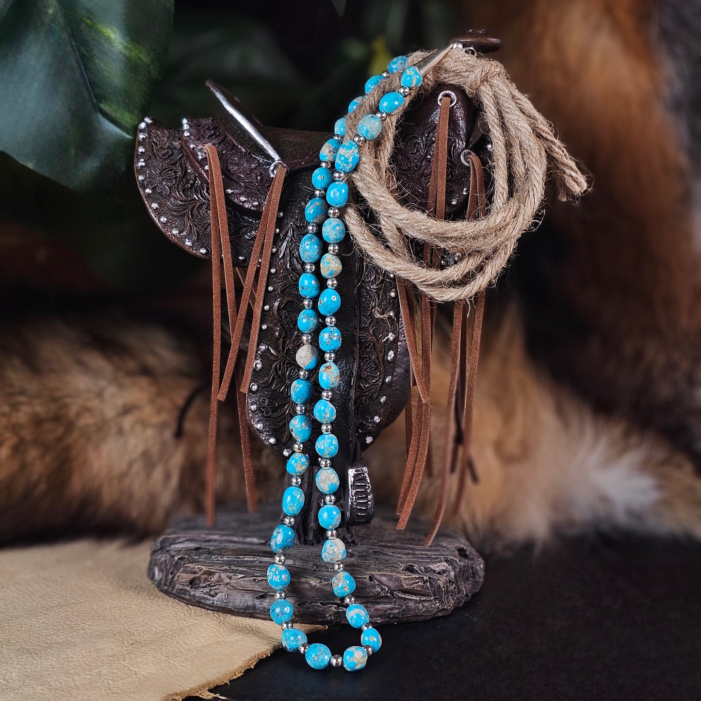 20in. Navajo Pearl Necklace w/ Kingman Turquoise
