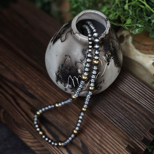 22in. Navajo Pearl Necklace w/ Gold Plating