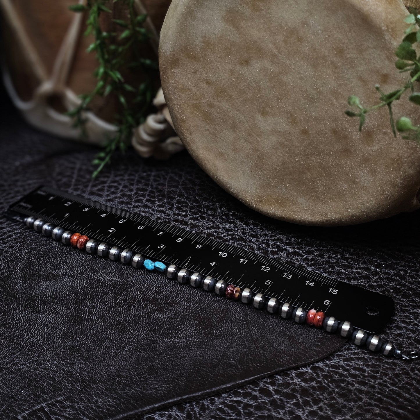 Navajo Pearl Bracelet w/ Kingman Turquoise and Spiny Oyster