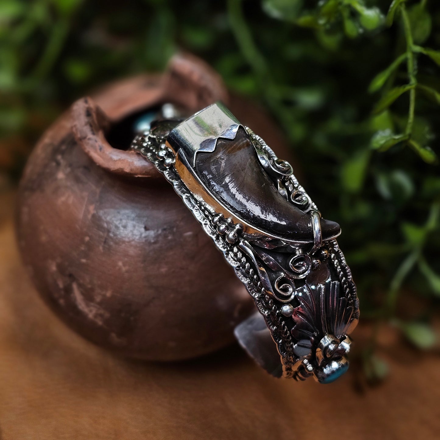 Bear Claw Bracelet w/ Kingman Turquoise