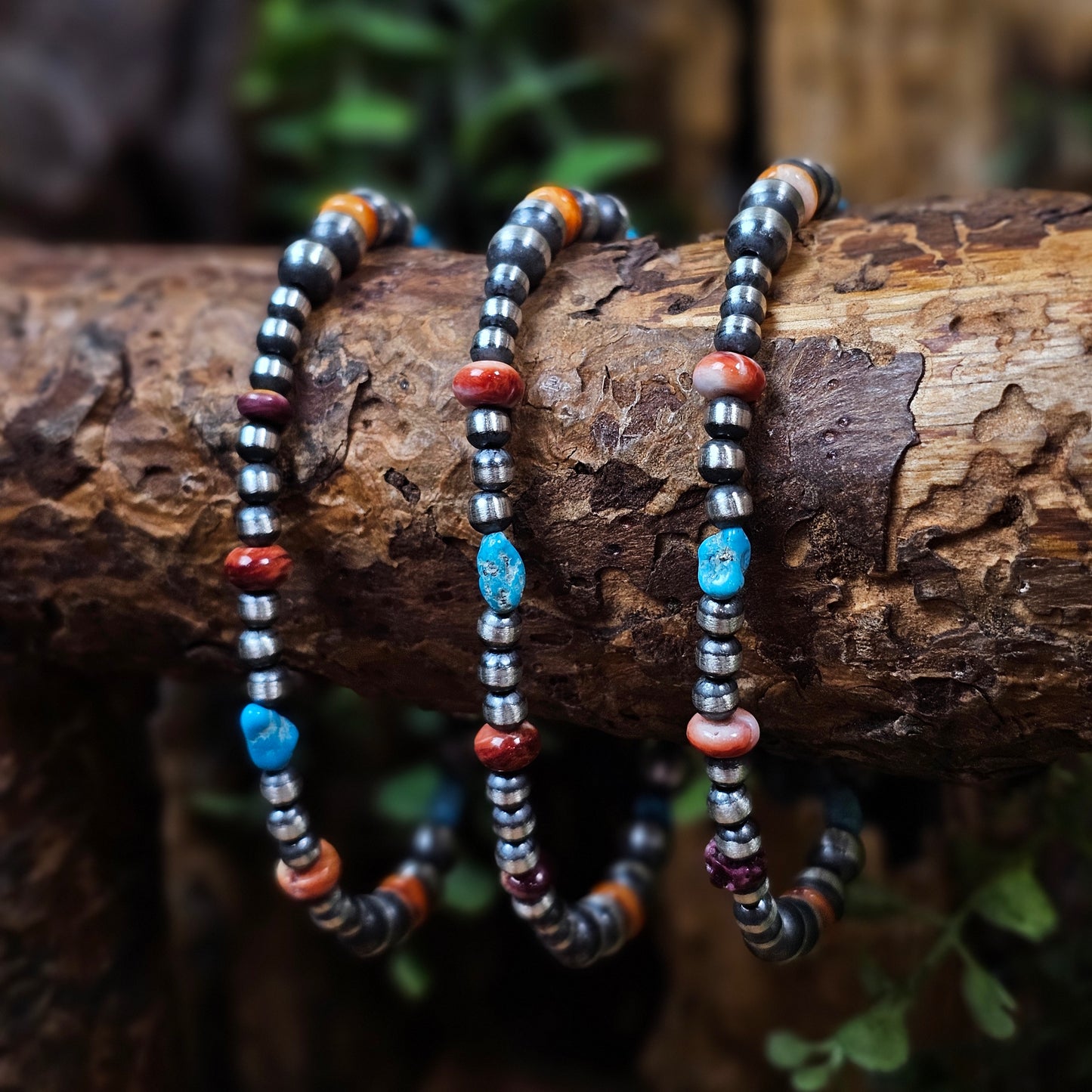 Navajo Pearl Bracelet w/ Kingman Turquoise and Spiny Oyster - Various Styles