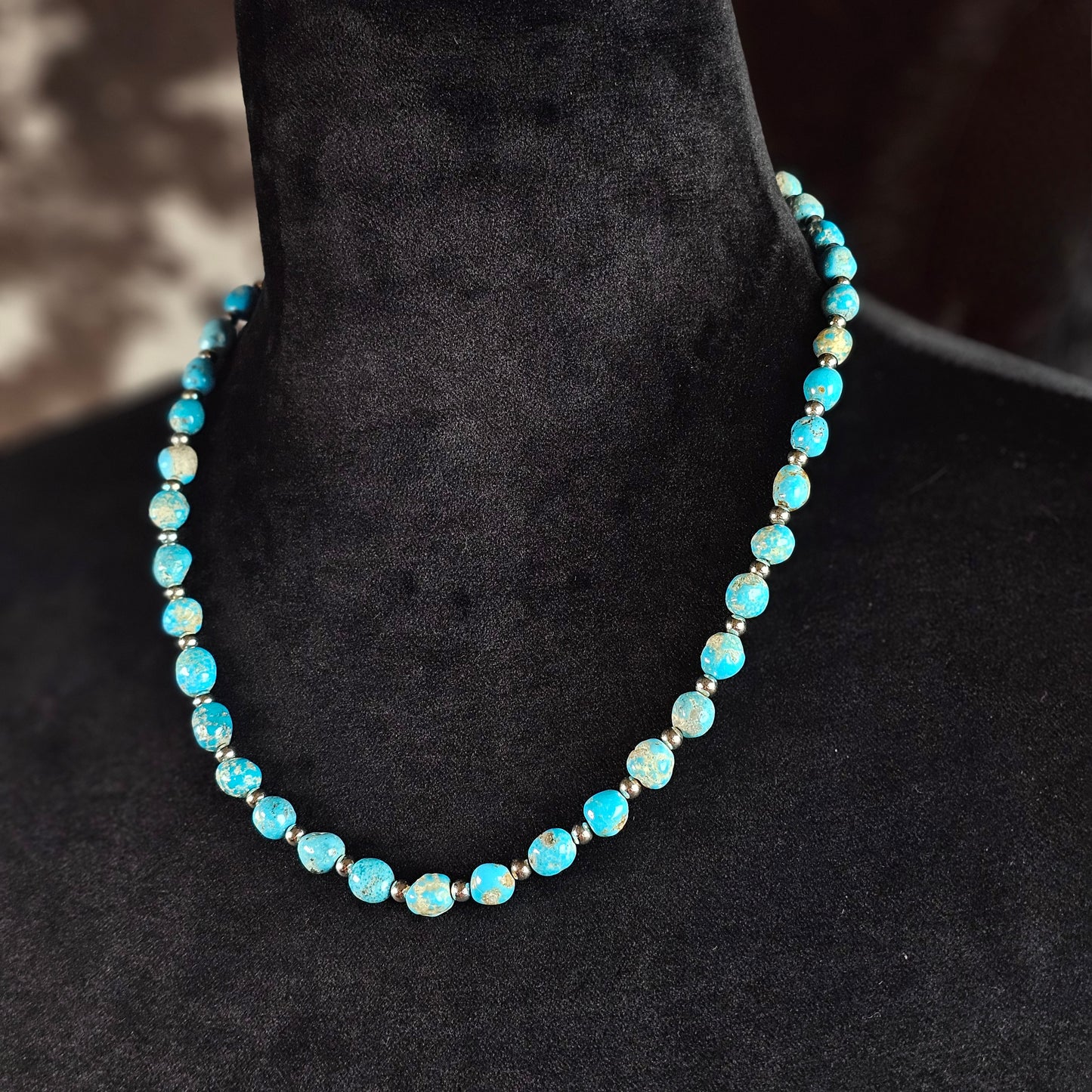 20in. Navajo Pearl Necklace w/ Kingman Turquoise