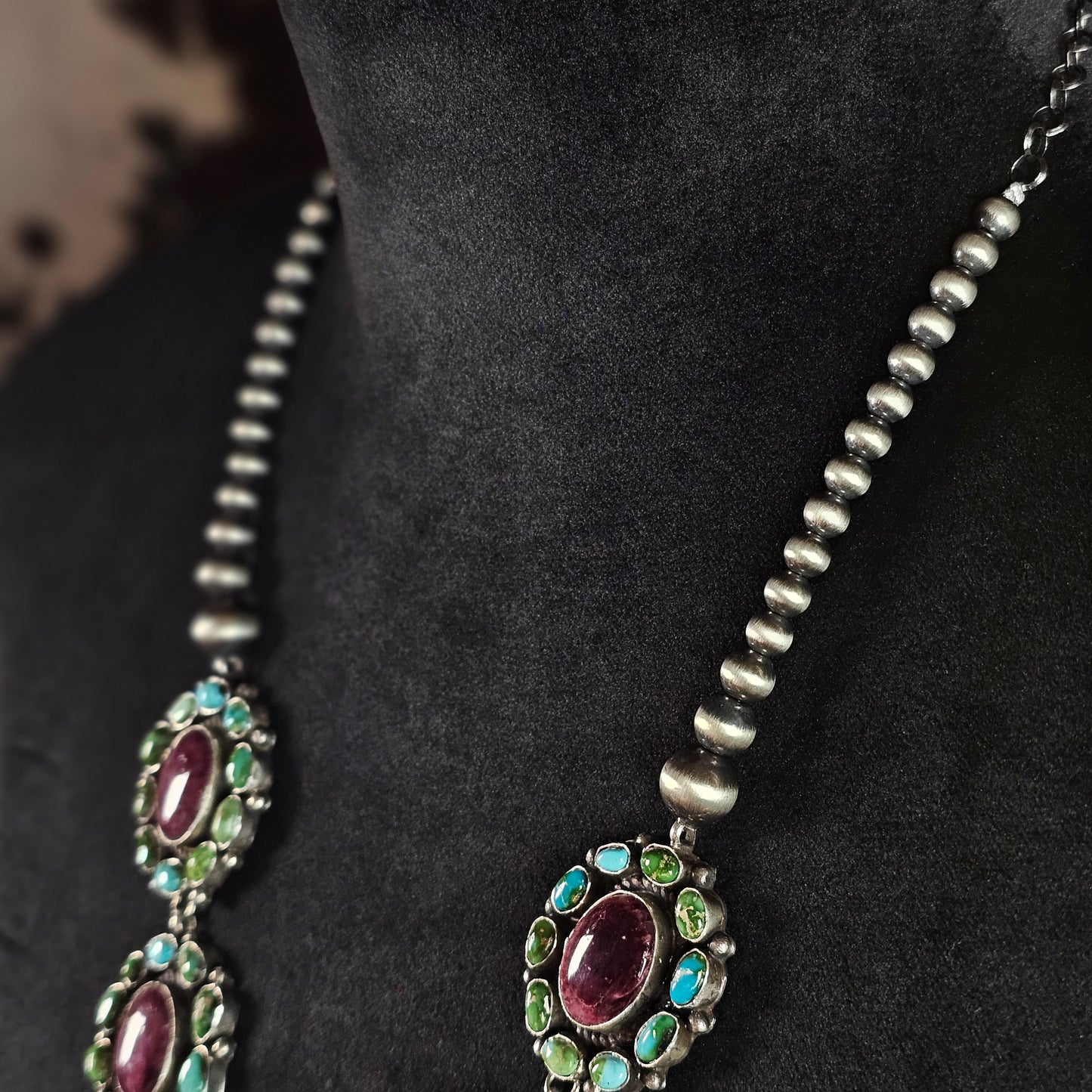 Spiny Oyster Necklace w/ Sierra Nevada Turquoise and Sonoran Turquoise