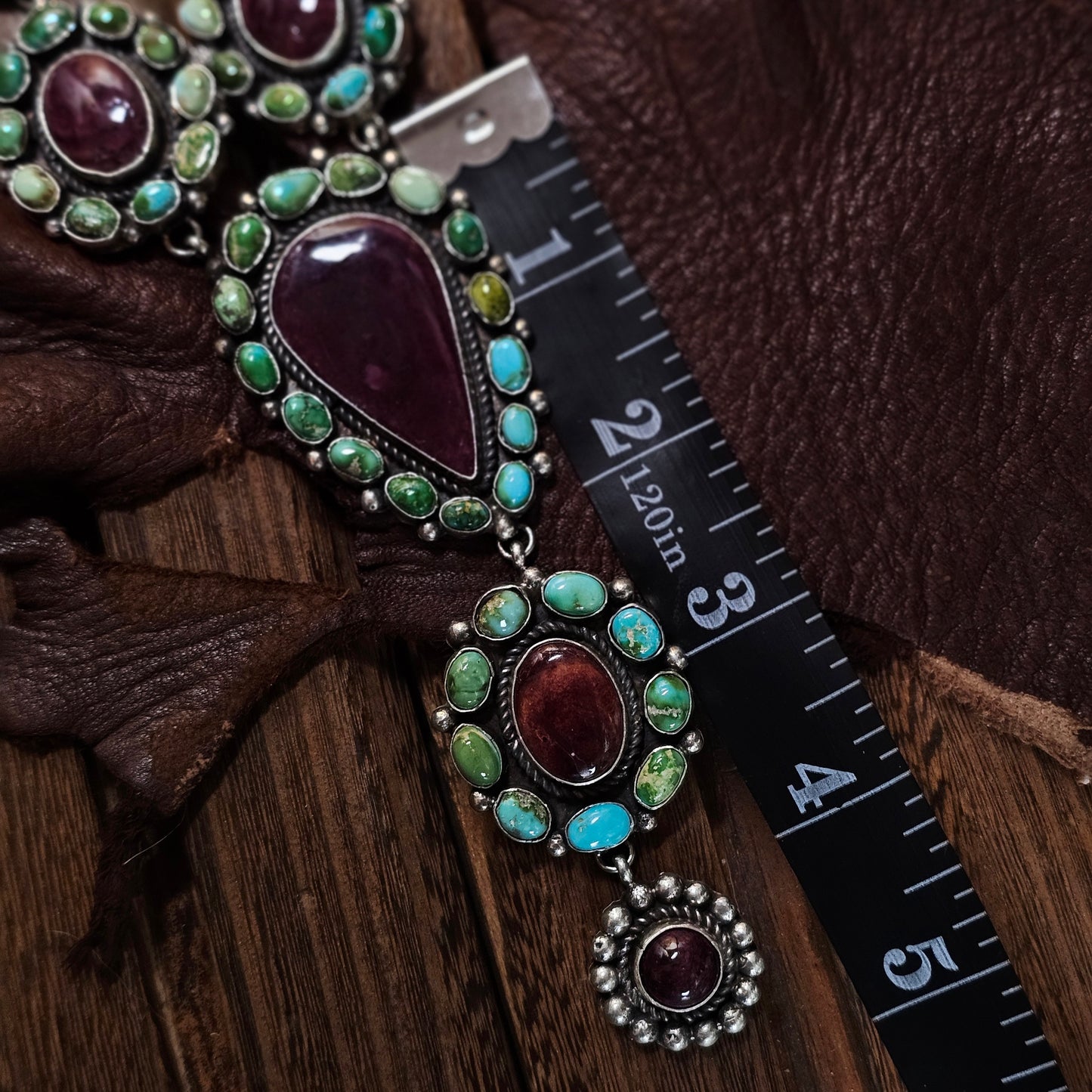 Spiny Oyster Necklace w/ Sierra Nevada Turquoise and Sonoran Turquoise