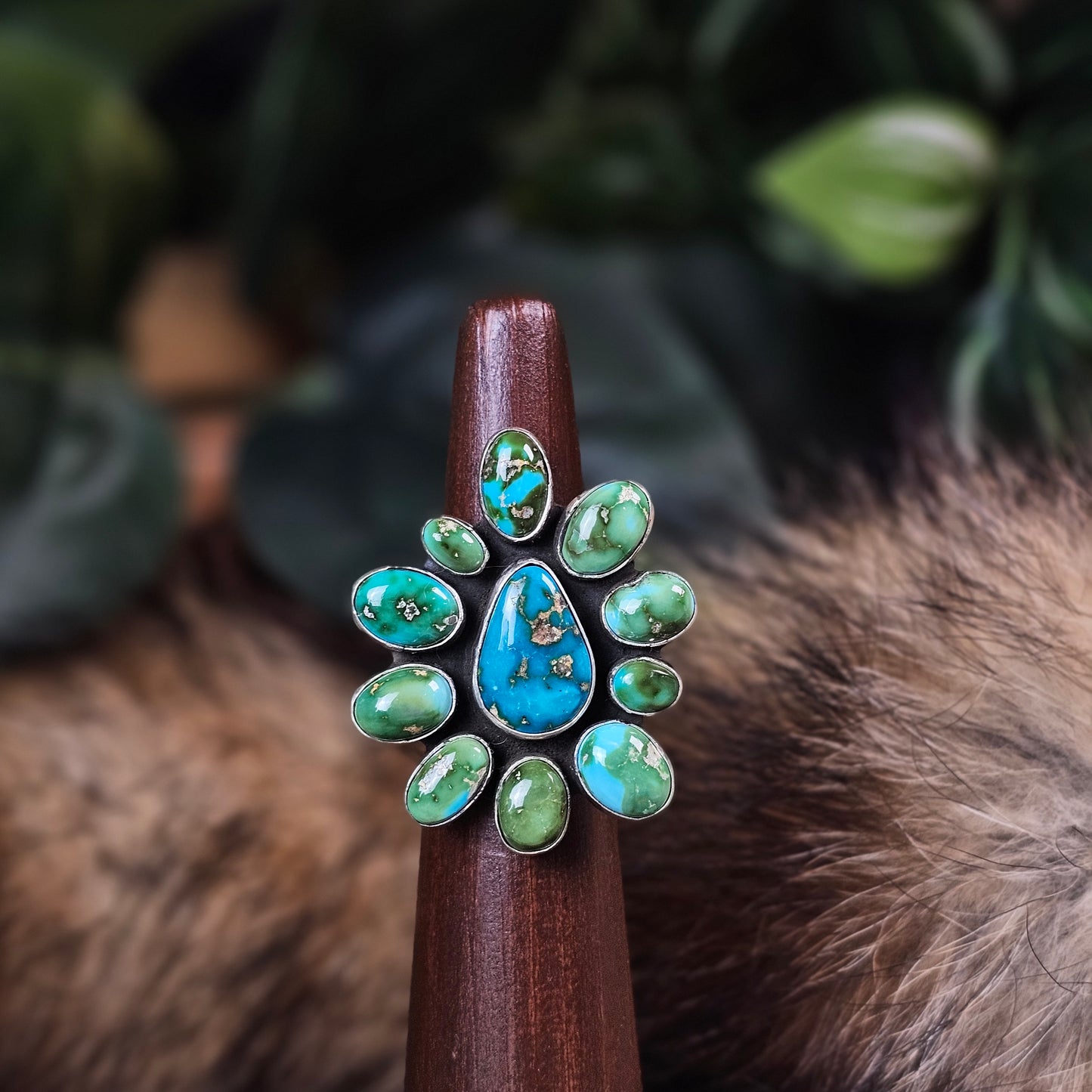 Sierra Nevada Turquoise Ring w/ Sonoran Turquoise - Size 7