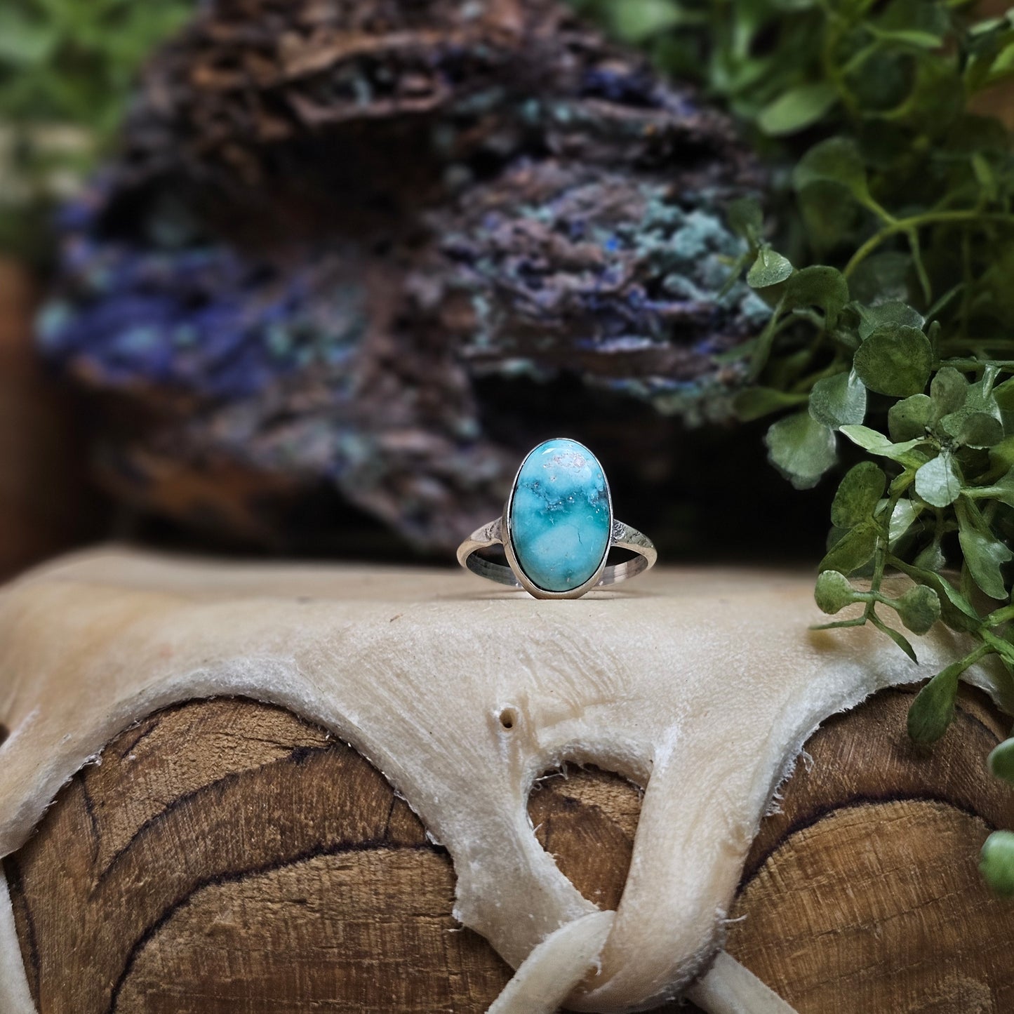 White Water Turquoise Ring - Size 7.5