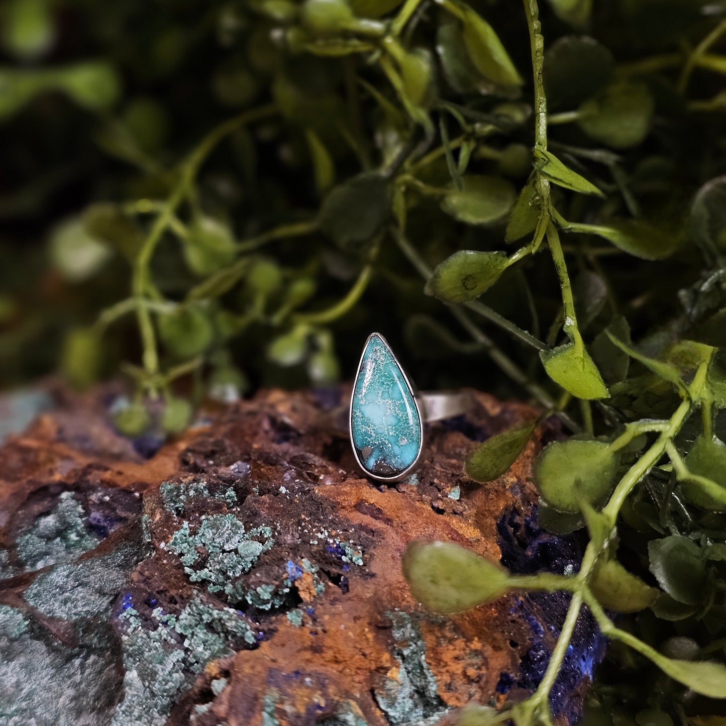 White Water Turquoise Ring - Size 6