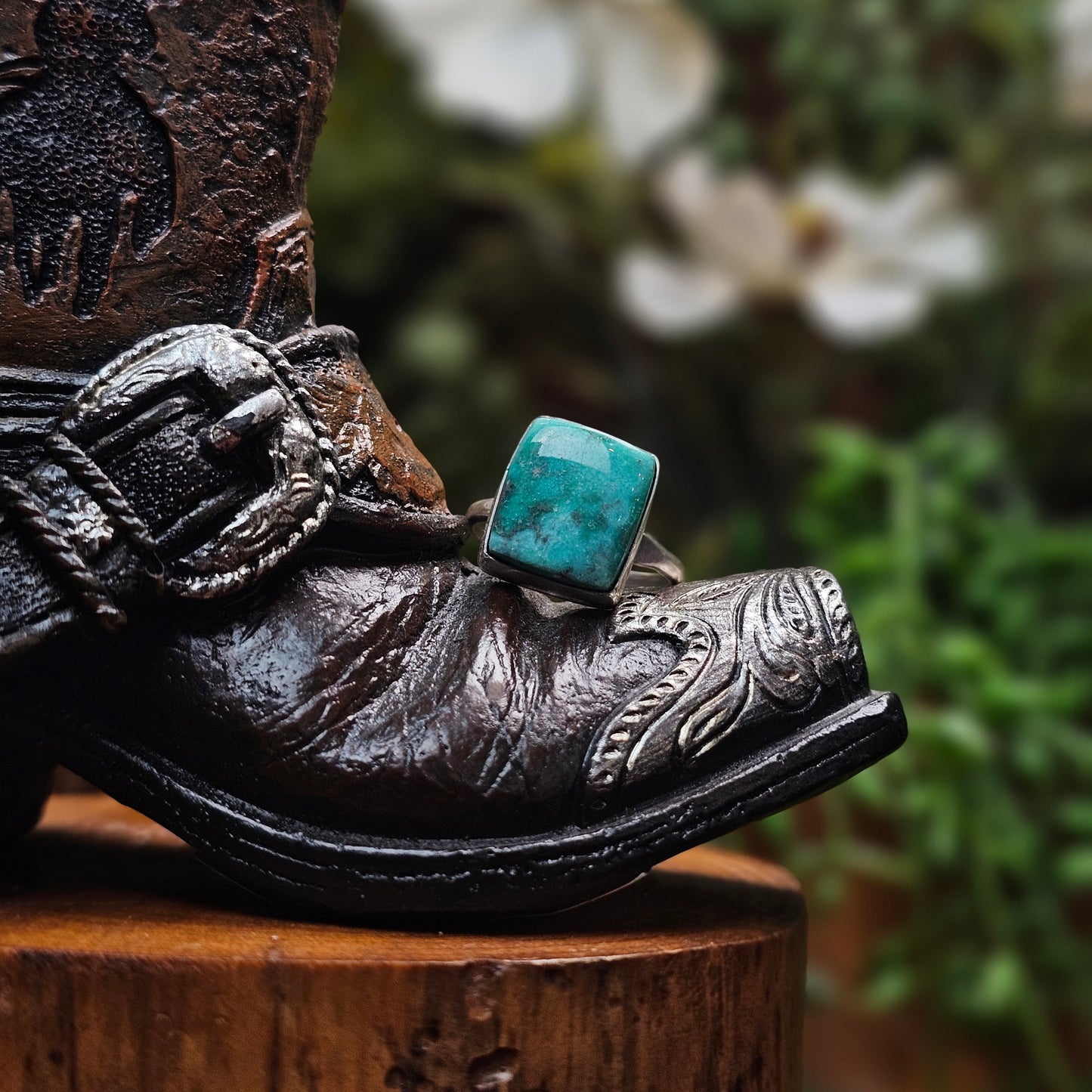 White Water Turquoise Ring - Size 7