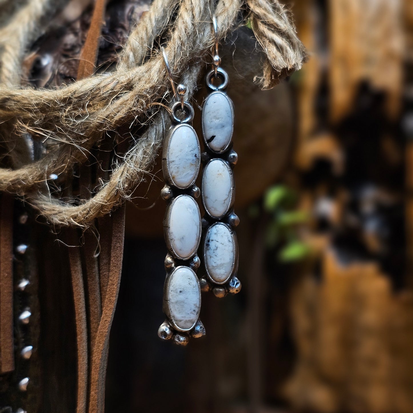 White Buffalo Earrings