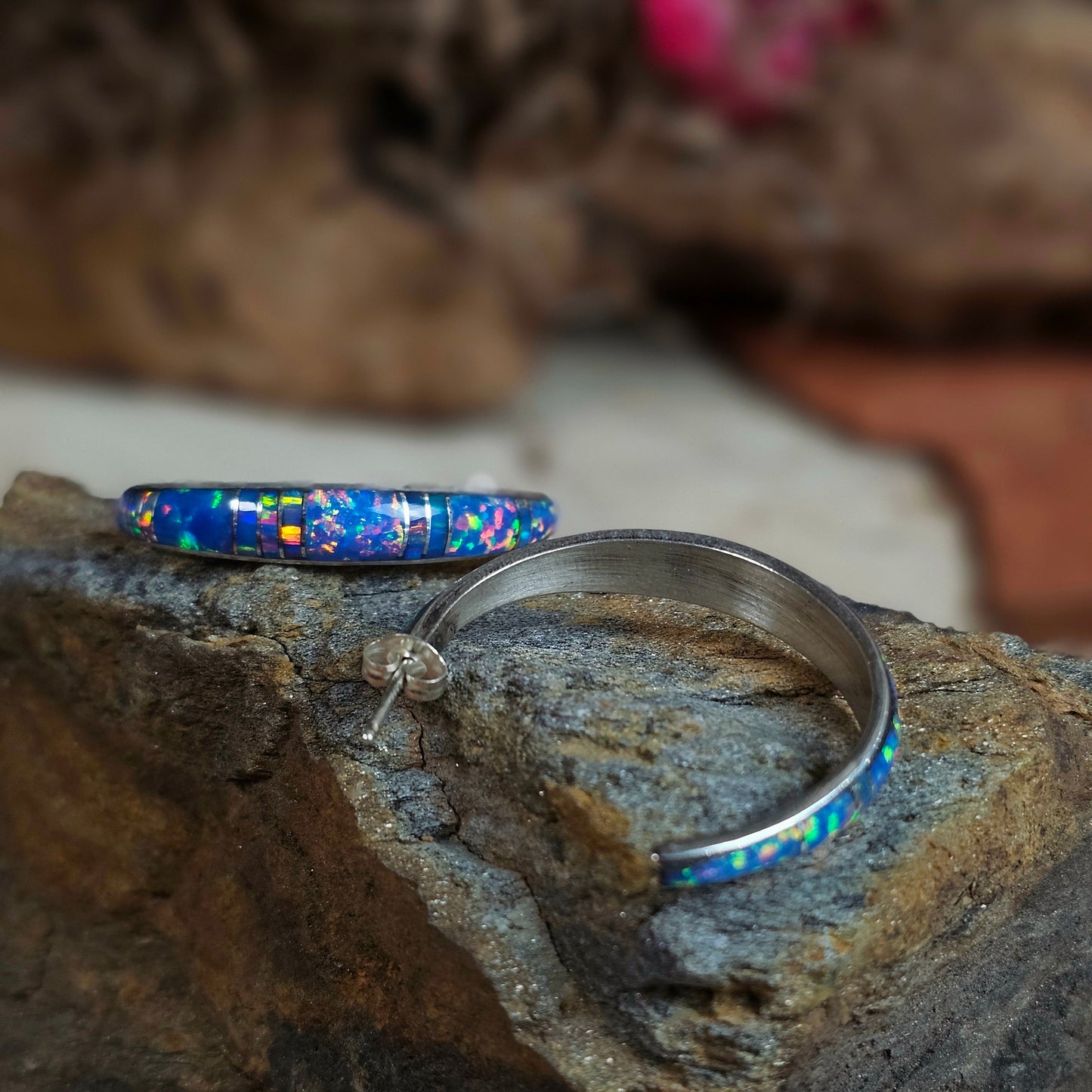 Zuni Earrings w/ Opal