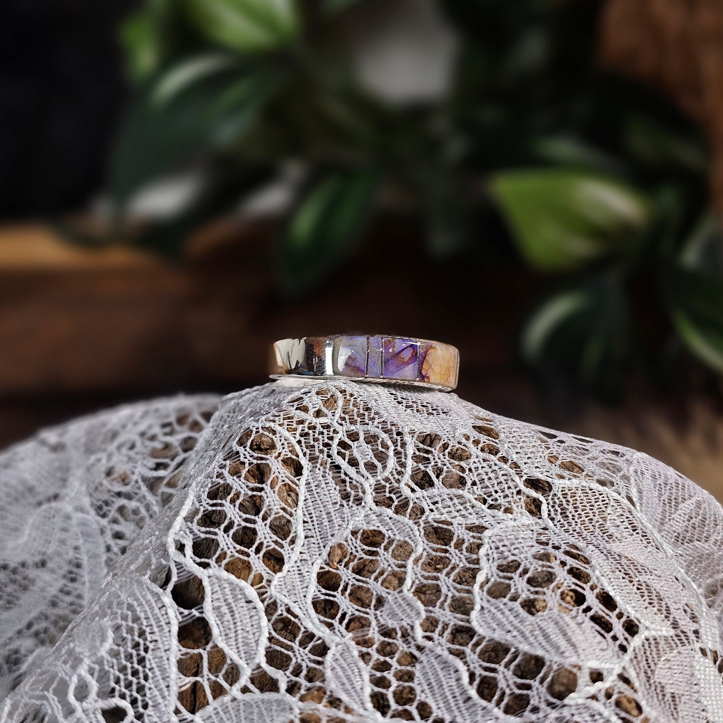 Zuni Ring w/ Spiderweb Opal - Size 10