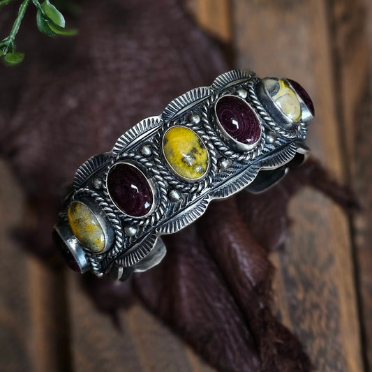 Bumble Bee Jasper Bracelet w/ Spiny Oyster