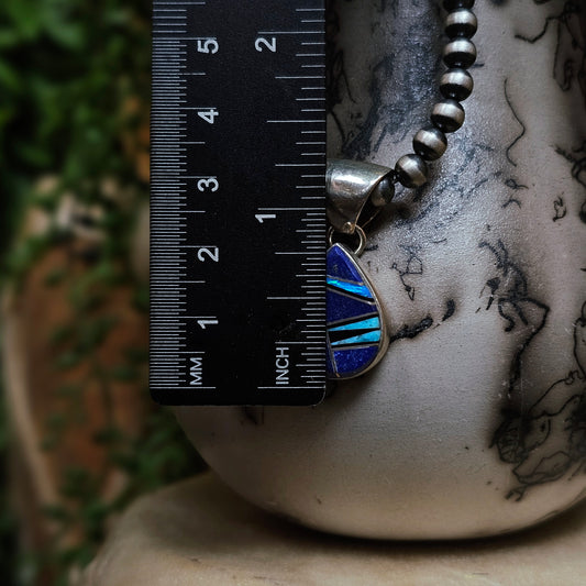 Zuni Necklace w/ Black Onyx, Blue Lapis, Kingman Turquoise, and Opal