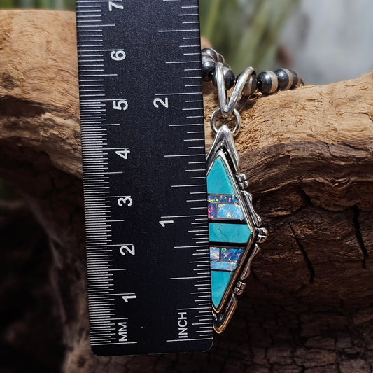 Zuni Necklace w/ Opal and Kingman Turquoise