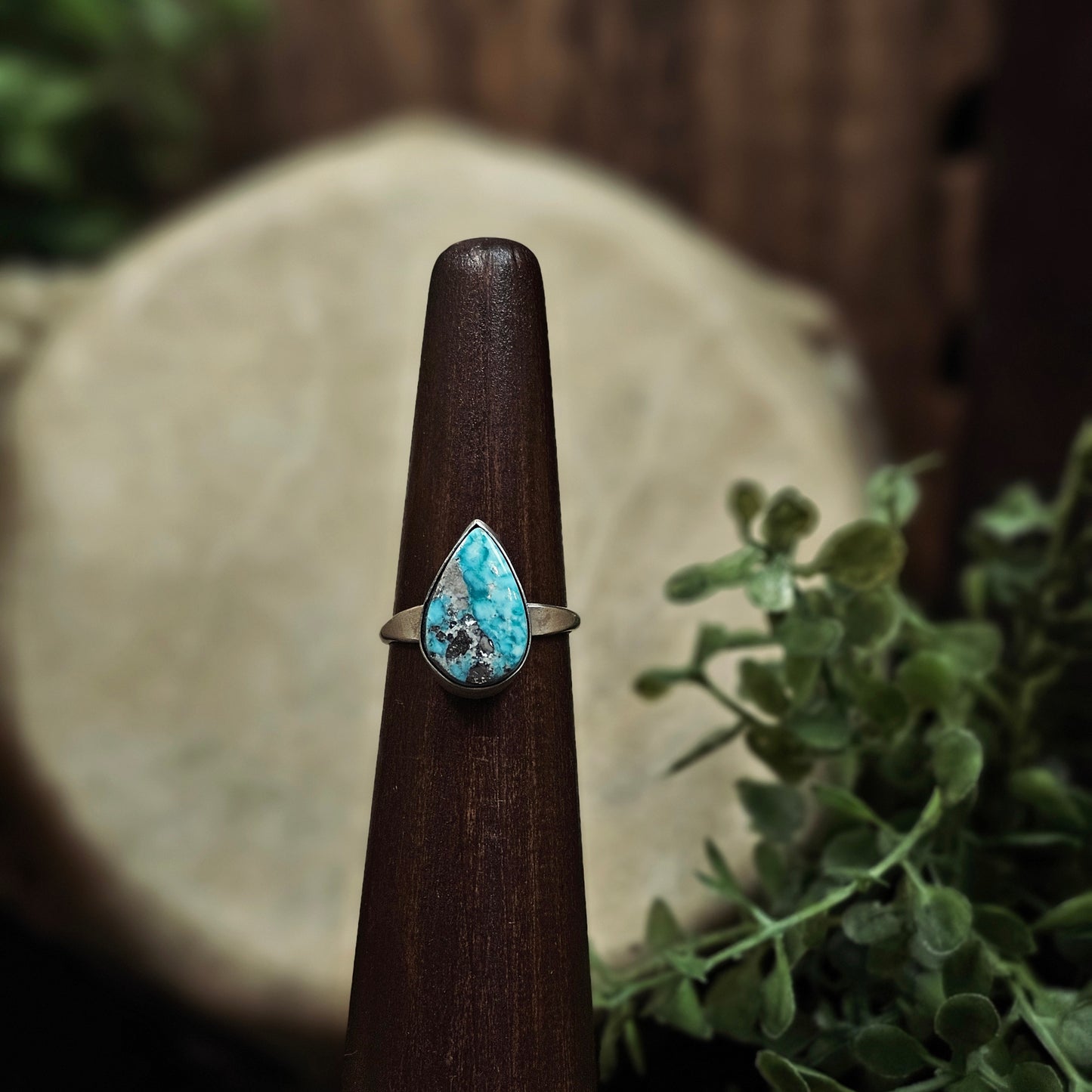 White Water Turquoise Ring - Size 7
