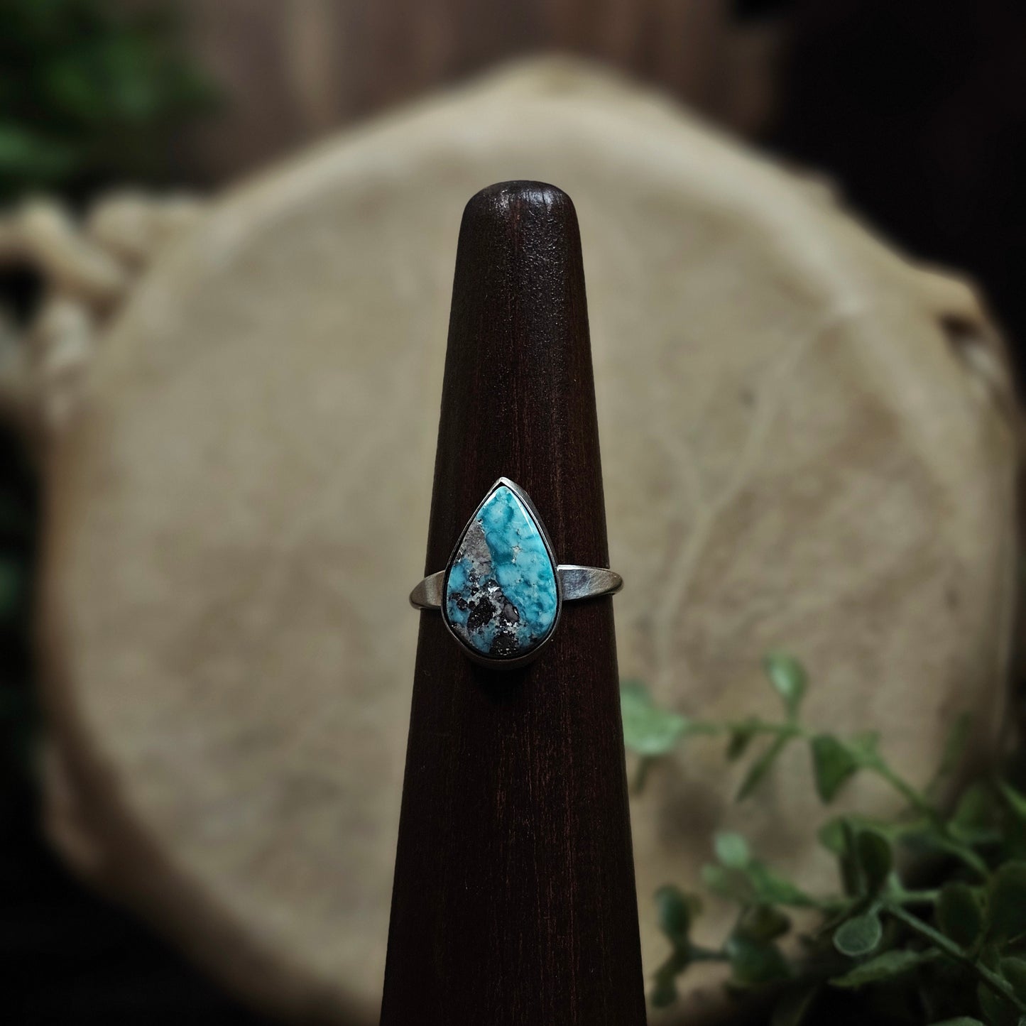 White Water Turquoise Ring - Size 7