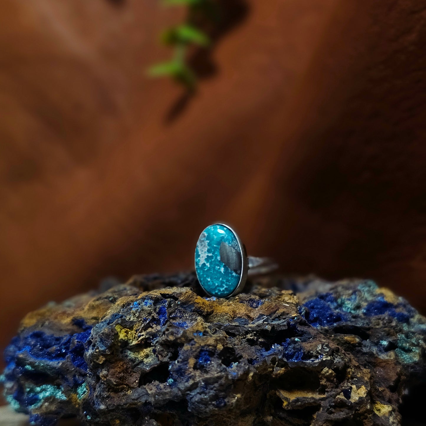 White Water Turquoise Ring - Size 6.5