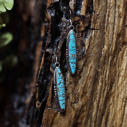 Zuni Earrings w/ Number 8 Turquoise