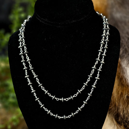 Navajo Pearl Chain Necklace w/ Saucer Beads - Various Lengths