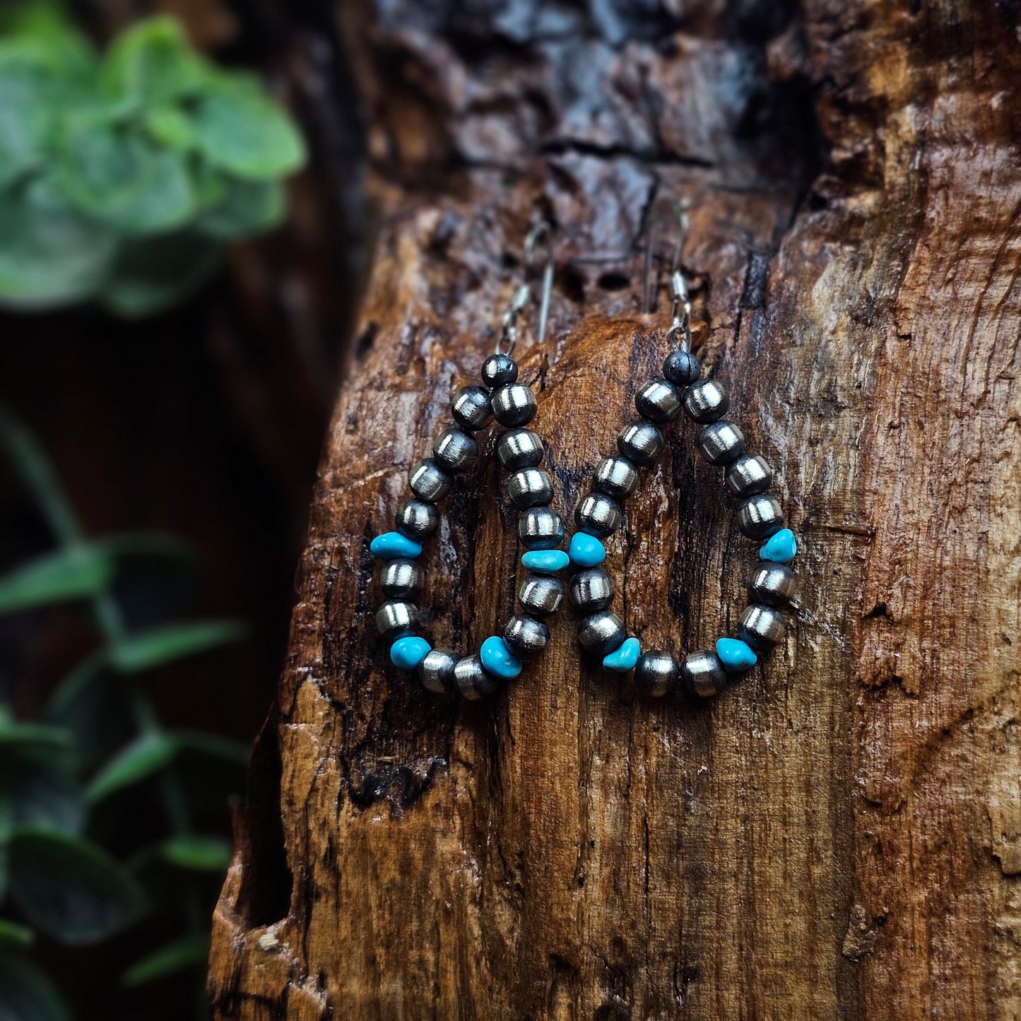 Navajo Pearl Earrings w/ Kingman Turquoise