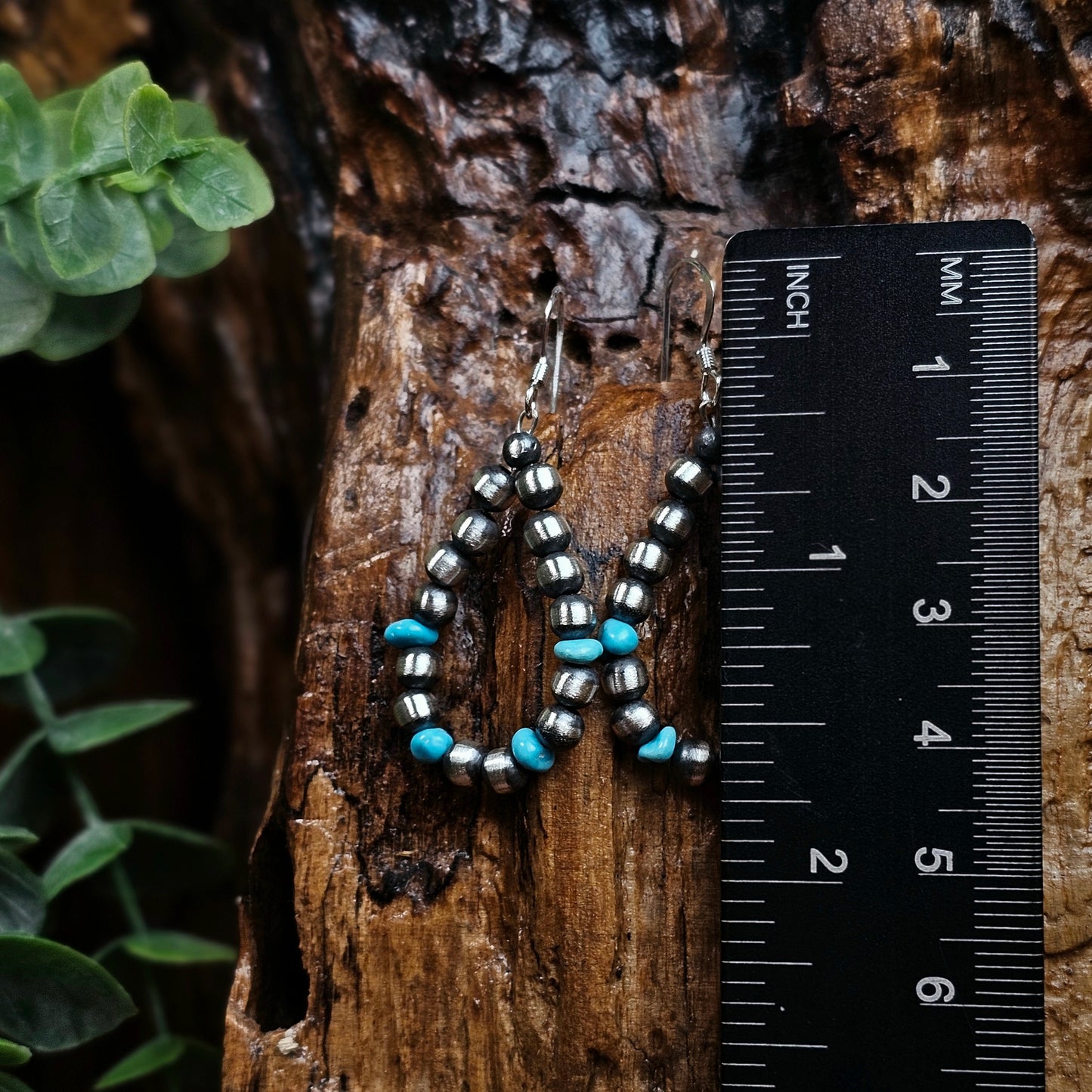 Navajo Pearl Earrings w/ Kingman Turquoise