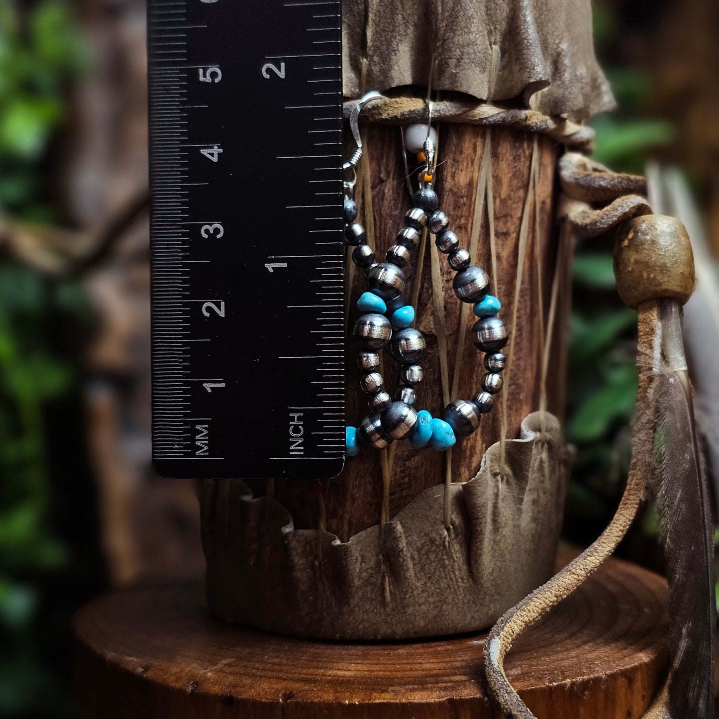 Navajo Pearl Earrings w/ Kingman Turquoise