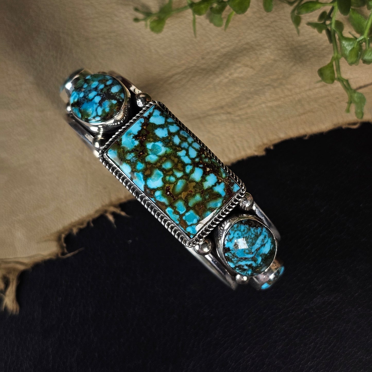 Kingman Water Web Turquoise Bracelet