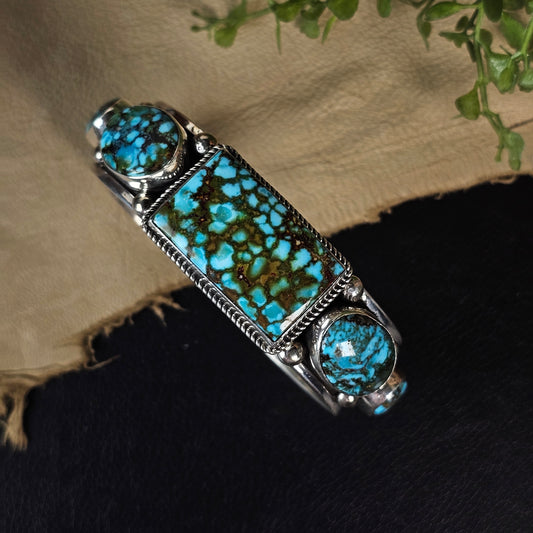 Kingman Water Web Turquoise Bracelet